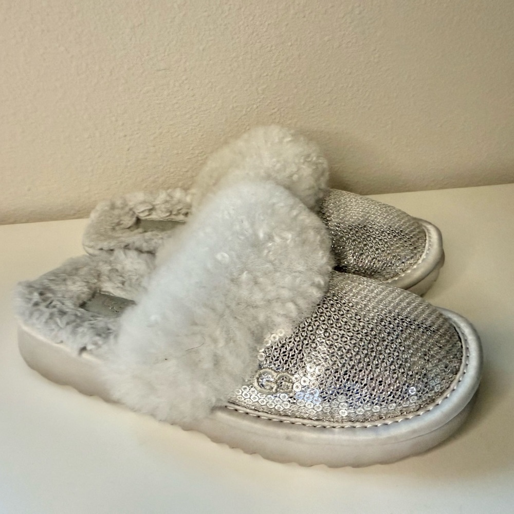 Kids UGG skuffette Silver Sequin Slippers